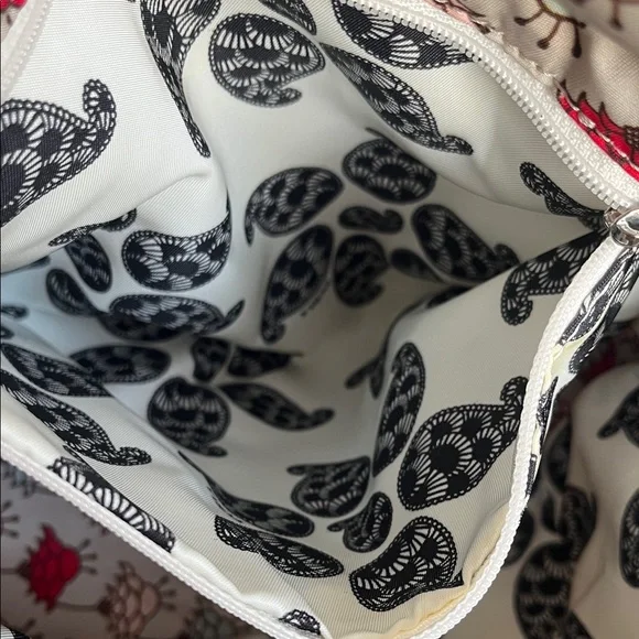 Furla Puffer Bag Light Blue with Dandelion Paisley Design